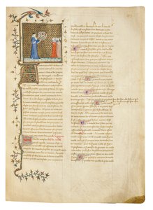 Oldal az angol Bartholomew "The Properties of Things"-ből, Jean Corbechon francia fordításában, 1390 körül