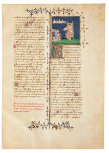 Oldal az angol Bartholomew "The Properties of Things"-ből, Jean Corbechon francia fordításában, 1390 körül