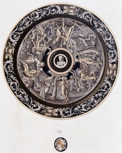 16. századi porcelántányér, amely a Genezist ábrázolja Pierre Reymondtól, Limoges