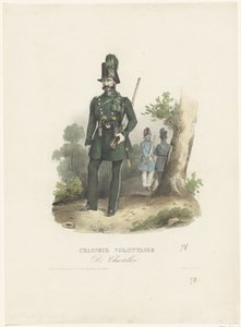 Belga önkéntes vadász, 1831 Chasseur Volontaire De Chasteller (cím a tárgyon) alkotó: Pierre Simonau