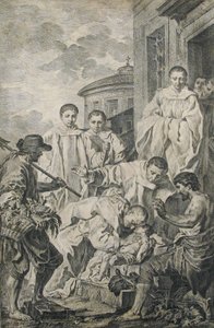 Szent Benedek feltámaszt egy gyermeket, 18. század. alkotó: Pierre Subleyras