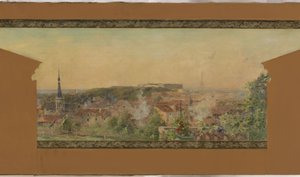 A vanvesi faluház vázlata: Vanves panorámája alkotó: Pierre Vauthier