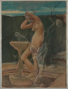 Rajz, Tanulmány egy nőről a fürdőszobában, 19. század vége
