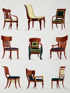 Fotelek és székek, Konzulátus korszaka, Illusztráció a Collection de meubles et objects de goutból (Bútorok és ízléses tárgyak gyűjteménye)