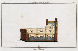 Etruszk ágy, 122-es tányér, illusztráció a Collection de meubles et objects de goutból (Bútorok és ízléses tárgyak gyűjteménye)