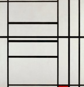 1. sz. kompozíció szürkével és vörössel 1938, Piet Mondrian (1872-1944), olaj, vászon alkotó: Piet Mondrian