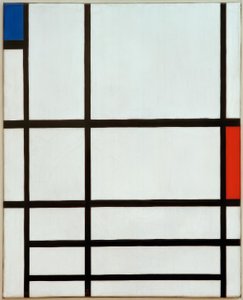 Piros, kék és fehér összetétel: II alkotó: Piet Mondrian
