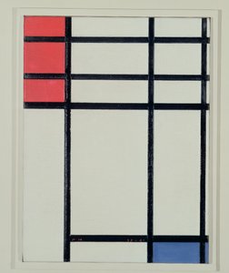 Piros, kék és fehér összetétele (II. sz.) / Vörös és kék összetétele alkotó: Piet Mondrian