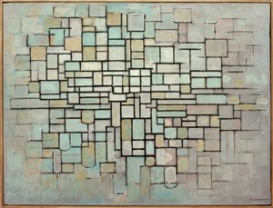 II. számú összetétel; Összetétel vonalakkal és színekkel alkotó: Piet Mondrian