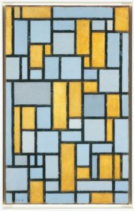 Piet Mondrian (1872–1944), Szürke és okker kompozíció, 1918 alkotó: Piet Mondrian