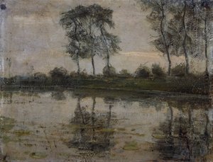 Fák a Gein folyó mellett, Piet Mondrian (1872-1944). Hollandia, XX. század. alkotó: Piet Mondrian