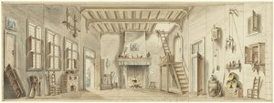 Tervezés a Het Kapertje flamand opera díszletéhez alkotó: Pieter Bartholomeusz. Barbiers