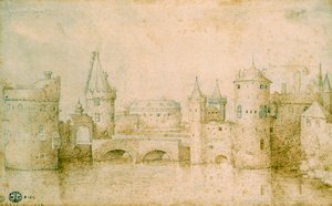 Kilátás Amszterdam ősi erődítményeire, Hollandia, 1562 alkotó: Pieter Bruegel the Elder