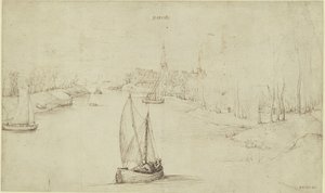 Pieter Bruegel (az idősebb) - Basrode (Baasrode) folyótáj, KdZ 5763 alkotó: Pieter Brueghel the Elder