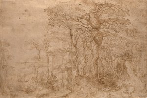 Sylvan táj öt medvével alkotó: Pieter Bruegel the Elder