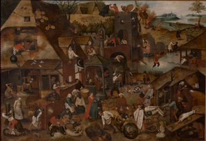 Flamand közmondások, 1607. alkotó: Pieter Brueghel the Younger