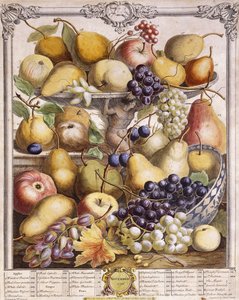 1732. november, szezonális alma, körte, szőlő stb., 1732 alkotó: Pieter Casteels