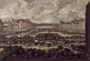 A Pont-Neuf, a Szajna és a Louvre, 1670 körül, 1670 körül (olaj, vászon) alkotó: Pieter Casteels