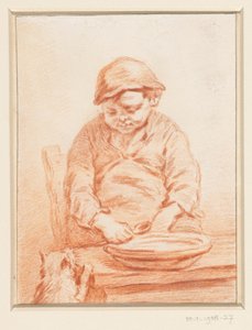 Apa eszik fiú macskával alkotó: Pieter Christoffel Wonder