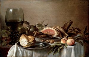 Reggeli sonkával, 1647. alkotó: Pieter Claesz