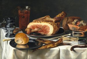 Csendélet sonkával alkotó: Pieter Claesz