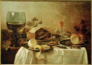Csendélet pástétombal alkotó: Pieter Claesz