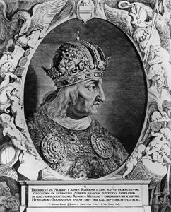 IV. Frigyes (1415-1493), római római császár portréja, Sompel, Pieter van metszete (sz. e. 1600)