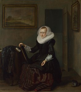 Egy nő, aki tükröt tart, 1625