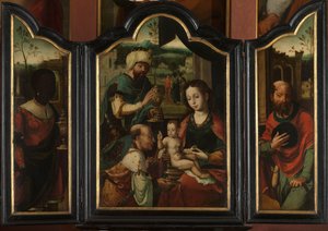 Triptichon a mágusok imádásával alkotó: Pieter Coecke van Aelst (I) (workshop of)