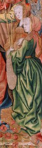 Flamand kárpit. Sorozat epizódok a Szűz életéből; Bemutató a templomban (Presentación en el Templo). A sorozat második kárpitja. Jan van Roome-nak (vagy van Brusselnek) tulajdonított modellek. Gyártás Pieter van Aelst, Brüsszel. Körülbelül 1502-1504.