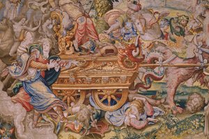 Flamand kárpit. Sorozat A hét főbűn: Hiúság (gőg). Pieter Coecke van Aelst karikaturista. Brüsszeli Műterem. kb 1542-1544.