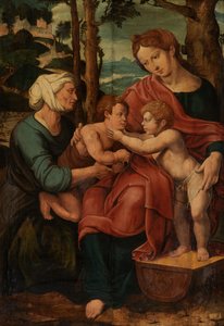 Szent Család (olaj a panelen) alkotó: Pieter Coecke van Aelst