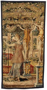 Vertumnus és Pomona: Vertumnus gazdálkodóvá változott, 1550 körül (arany, gyapjú és selyem)