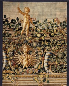 Vertumnus és Pomona: Vertumnus halászgá változott, 1550 körül (arany, gyapjú és selyem) alkotó: Pieter Coecke van Aelst