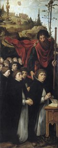 Nagy Szent Jakab apostol prédikátorokkal Az utolsó ítélet triptichon jobb oldali panele alkotó: Pieter Coecke van Aelst