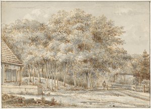 Erdei út két házzal alkotó: Pieter Ernst Hendrik Praetorius