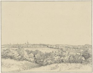 Kilátás Haarlemre, a dűnékről nézve alkotó: Pieter Ernst Hendrik Praetorius