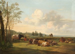 Táj szarvasmarhával alkotó: Pieter Gerardus van Os