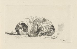 fekvő kutya alkotó: Pieter Gerardus van Os
