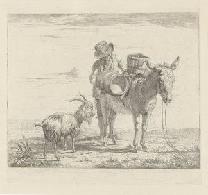 Férfi egy falka öszvérrel és egy kecskével alkotó: Pieter Gerardus van Os