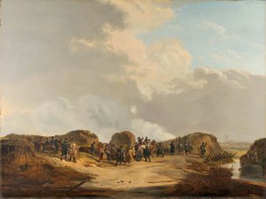 A Demilun, amelyet Naarden ostrománál építettek, 1814 áprilisában alkotó: Pieter Gerardus van Os