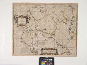 Amerika legészakkeletibb partjának új térképe (gravírozás kézzel színezett törtfehér papírra)