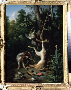 "" Vadászkutya és vadmadarak" (Dog And Game Birds) Gysels Péter (1621-1691) festménye, 17. század. Puskin Múzeum, Moszkva