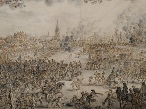 Károly távozása Scheveningenből alkotó: Pieter Hendricksz Schut