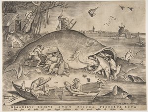 A nagy halak kis halat esznek, 1557 alkotó: Pieter Heyden van der