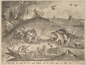 A nagy halak kis halat esznek, 1557 alkotó: Pieter Heyden van der
