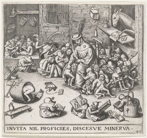 A szamár az iskolában alkotó: Pieter Heyden van der