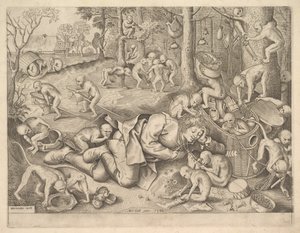 A majmok által kirabolt kereskedő, 1562 alkotó: Pieter Heyden van der