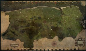 Bruges Castellany térképe (olaj, vászon) alkotó: Pieter II Claeissens