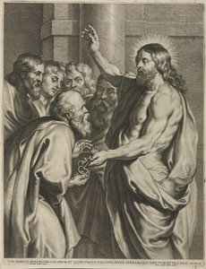 Krisztus adja a kulcsokat Péternek alkotó: Pieter I de Jode
